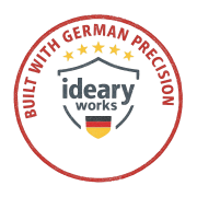 Ideary Works Logo mit deutscher Präzision Tagline Ideary Works Logo mit deutschem Präzisionsslogan